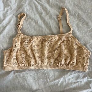 Aerie Lace Gold O-Ring Semi-Sheer Bralette